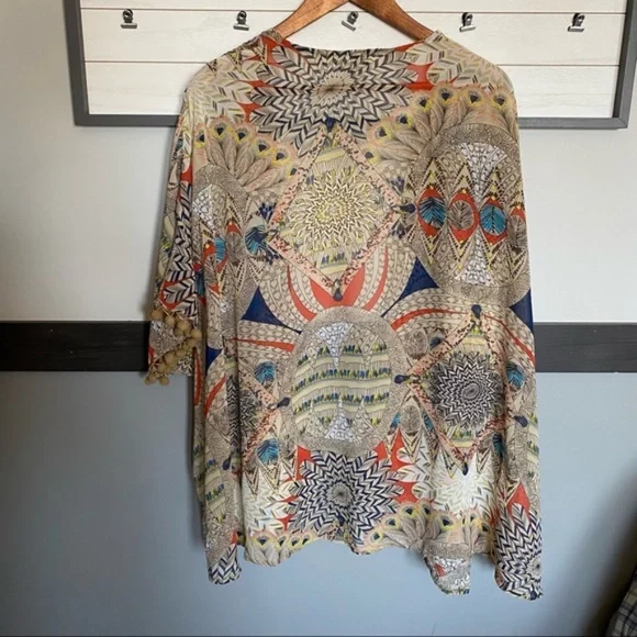UMGEE womans dolman open cardigan short sleeve size S/M lightweight print - Picture 11 of 16